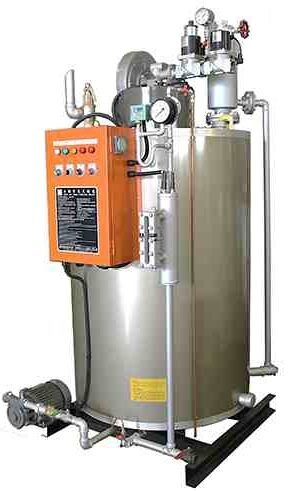 Compact gas and oil fired steam generator